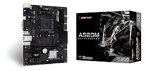 Placa Mãe A520M Biostar Am4 Am4, Ddr4, M.2, Gigabit, PCie, Matx