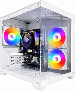 PC Gamer Info3 AMD Ryzen 5 5600GT DDR4 16GB SSD M.2 500Gb Fonte Real 550W Placa Mãe A520M Branco