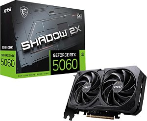 Placa de Video RTX 5060 NVIDIA MSI Shadow 2X OC, 8GB, GDDR7-912-V537-037