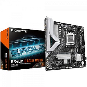 Placa mãe Gigabyte B840M EAGLE WiFi 6, Gráfico Integrado, AMD Radeon AM5 ATX