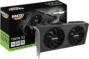 Placa De Video Rtx 5060 8Gb INNO3D Ddr7 128Bits Twin X2 8Gb Gddr7 Reflex 2