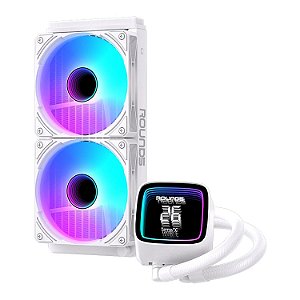 Water Cooler Round5 Boreah Branco Argb Display Lcd 240mm - R5-WC-BOREAH-240W-2235