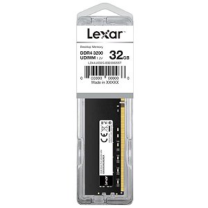 Memória Lexar 32gb Ddr4 3200mhz Udimm Cl22 1,2v - Ld4au032g