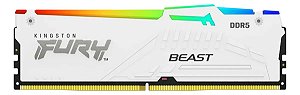 Memória Kingston Fury Beast 32gb Ddr5 6000mhz Rgb - Branca