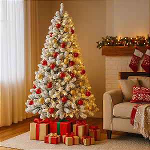 Árvore de Natal Nevada 2,10m com 950 Galhos – Impacto Visual e Alta Demanda no Atacado
