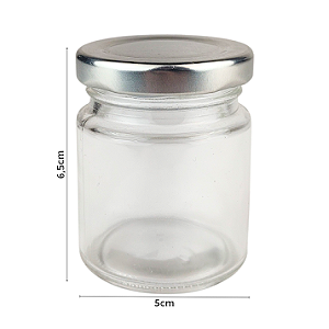 Pote De Vidro Hermético 70ml Tampa de Alumínio