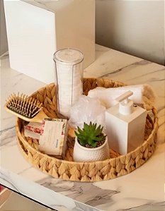 Bandeja Redonda Fibra Natural Atacado | Multiuso e Decorativa