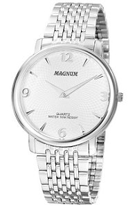 Relógio Magnum Masculino Ref: Ma33059q Casual Prateado Prata