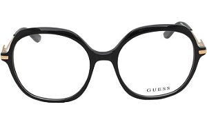 ARMAÇÃO GUESS ACETATO E METAL REDONDO GU2702 001 54 FEMININO