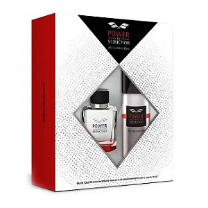 KIT PERFUME ANTONIO BANDERAS  POWER OF SEDUCTION  EDT 100ML + DESODORANTE 150MLMASCULINO