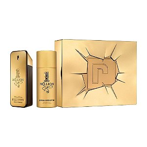 KIT PERFUME PACO RABANNE  1 MILLION EDT 100ML + DESODORANTE SPRAY 150ML MASCULINO