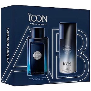 KIT PERFUME ANTONIO BANDERAS THE ICON EDT 100ML+ DESODORANTE 150ML MASCULINO