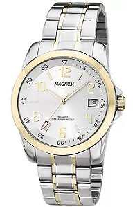 Relógio Magnum Masculino Prata Calendário Aço Inox MA32934T