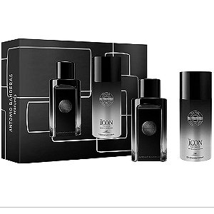 KIT PERFUME ANTONIO BANDERAS THE ICON EDP 100ML + DESODORANTE 150ML MASCULINO