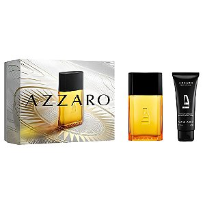 KIT PERFUME AZZARO POUR HOMME EDT 100ML + GEL DE BANHO 75ML MASCULINO