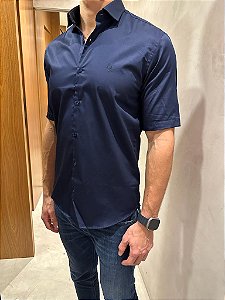 CAMISA FIO 100 SF MC - MARINHO