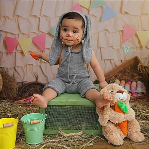 Páscoa Tricô Cinza Mescla