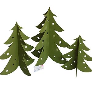 Kit 3 Árvores de Natal Mdf