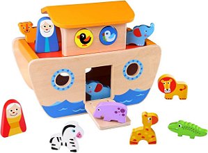 Arca de Noé Tooky Toy Brinquedo Educativo Madeira