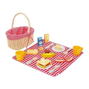 Cesta de Piquenique Brinquedo Madeira Tooky Toy