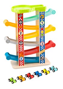 Pista Super Torre de Carros Corrida Madeira Brinquedo Tooky Toy