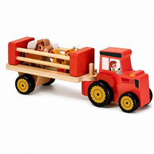 Trator Fazendinha Madeira Brinquedo Tooky Toy