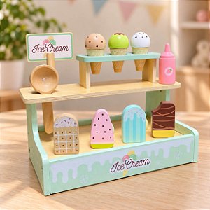 Sorveteria Brinquedo Educativo Madeira Tooky Toy
