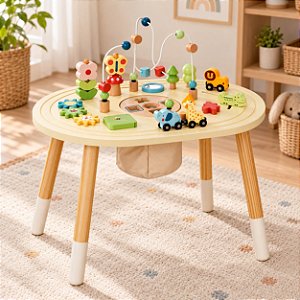 Mesa de Atividades Educativa Floresta em Madeira Tooky Toy
