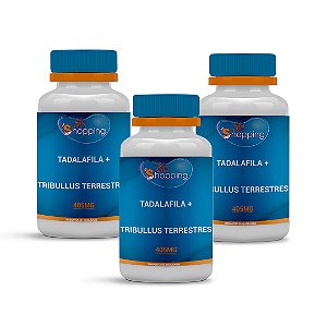 2 Tadalafila 5mg + Tribullus Terrestres 400mg (60 cápsulas cada) e ganhe 1 - Bioshopping