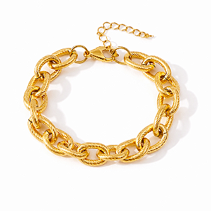 Pulseira Aura Bold – Elos Robustos Banhada a Ouro