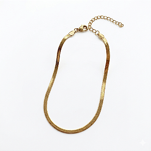 Pulseira Malha Fita Lisa em Aço Inoxidável