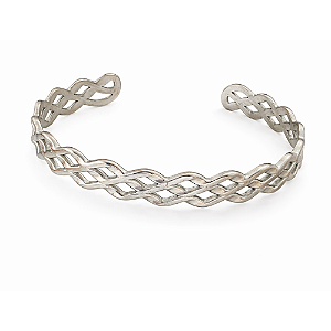 Bracelete Rígido Aura em Aço Inox - Design Entrelaçado Vazado