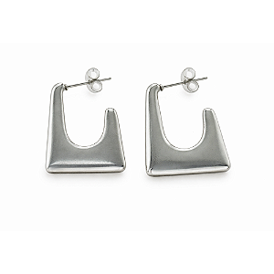 Brinco Aura Geométrico Abstrato em Aço Inox