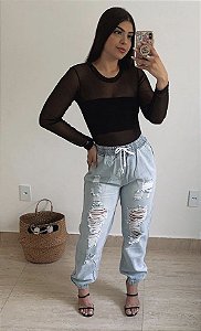 Calça Jogger Jeans