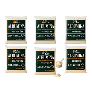 Albumina Pura 3kg - Ganho Massa Muscular e Recuperação - Proteína Integral 80% CP Ovos (6x500g)