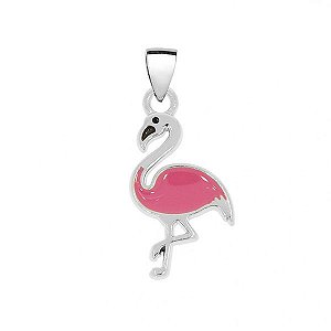 Pingente Flamingo Rosa - Prata 925
