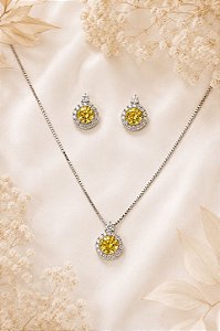 Conjunto Cristal Amarelo Radiante