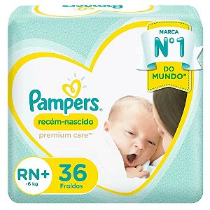 Fralda Infantil Pampers Premium Care RN+ com 36 unidades