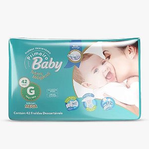 Fralda Infantil Primeiro Baby Tubos Mágicos G com 42 unidades