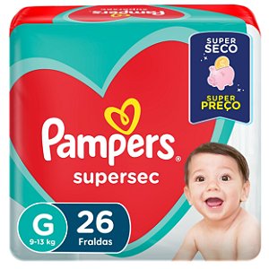 Fralda Infantil Pampers SuperSec G com 26 unidades
