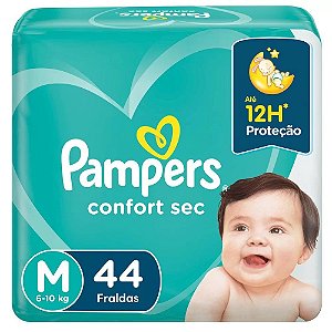 Fralda Infantil Pampers Confort Sec M com 44 unidades