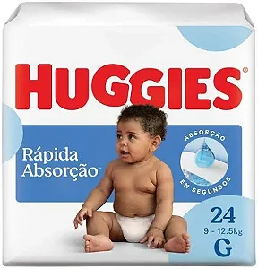 Fralda Infantil Huggies Tripla Proteção G com 28 unidades