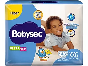 Fralda Infantil BabySec UltraSec XXG com 48 unidades