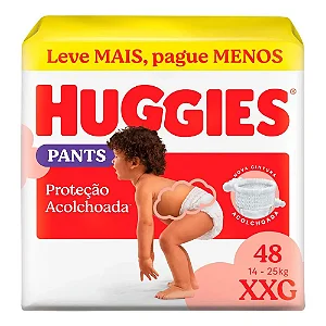 Fralda Infantil Huggies Supreme Care Pants XXG com 48 unidades