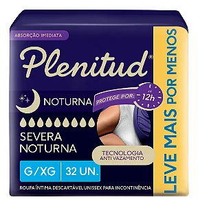 Roupa Íntima Adulto Plenitud  Noturna Pants G/EG com 32 unidades