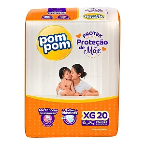 Fralda Pom Pom Protek Proteção de Mãe Jumbo XG  20 Unidades