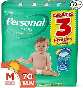 Fralda Infantil Personal baby M com 70 unidades