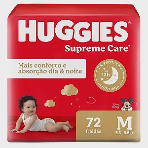 Fralda infantil Huggies Supreme care M 72 unidades