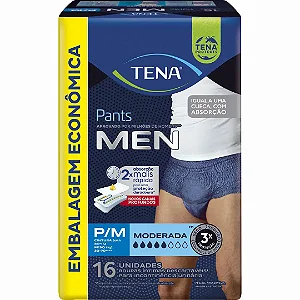 Roupa Íntima Adulto Tena Pants Men -  P/M com 16 unidades