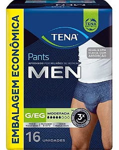 Roupa Íntima Adulto Tena Pants Men - G/M  com 16 unidades